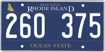 RI license plate 260375