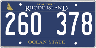 RI license plate 260378