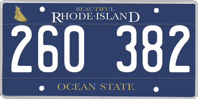 RI license plate 260382