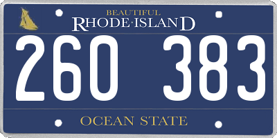RI license plate 260383