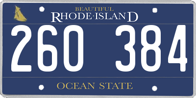 RI license plate 260384