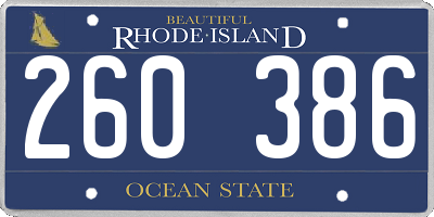 RI license plate 260386