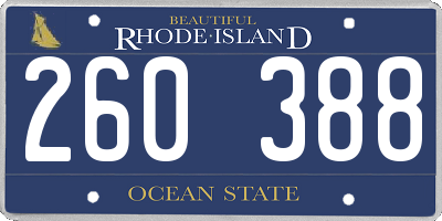 RI license plate 260388