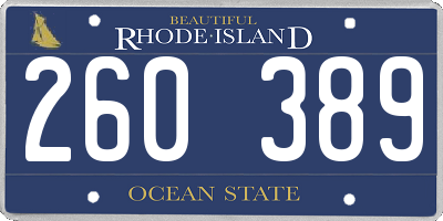 RI license plate 260389