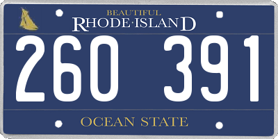 RI license plate 260391