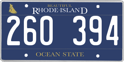 RI license plate 260394