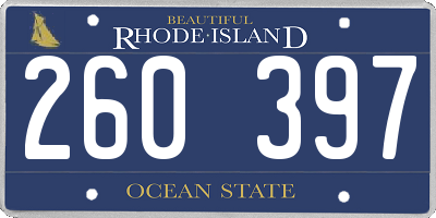 RI license plate 260397