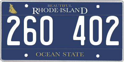 RI license plate 260402