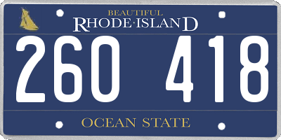 RI license plate 260418