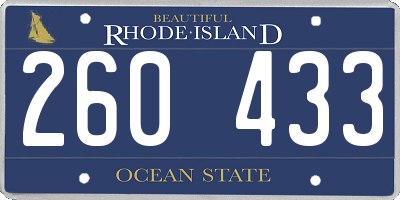 RI license plate 260433