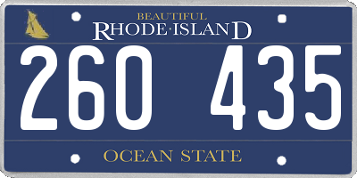 RI license plate 260435