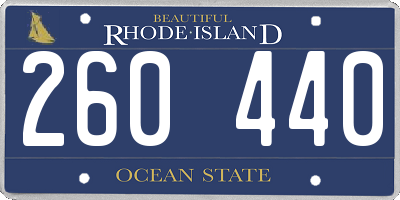 RI license plate 260440