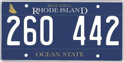 RI license plate 260442