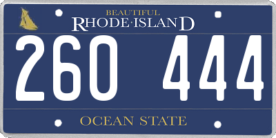 RI license plate 260444
