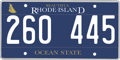 RI license plate 260445