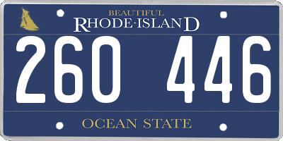 RI license plate 260446