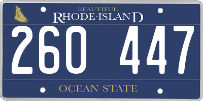 RI license plate 260447