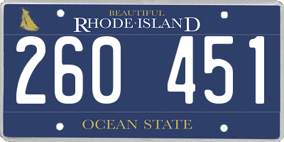 RI license plate 260451
