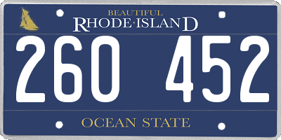RI license plate 260452