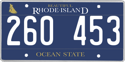 RI license plate 260453