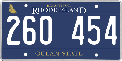 RI license plate 260454