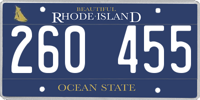 RI license plate 260455