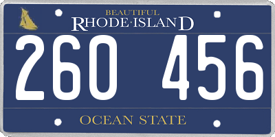 RI license plate 260456