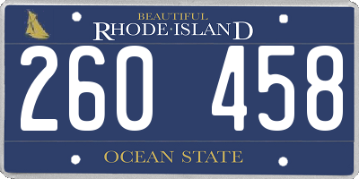 RI license plate 260458