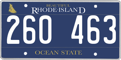 RI license plate 260463