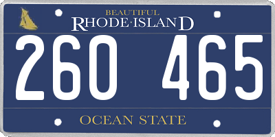 RI license plate 260465