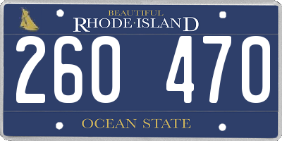 RI license plate 260470