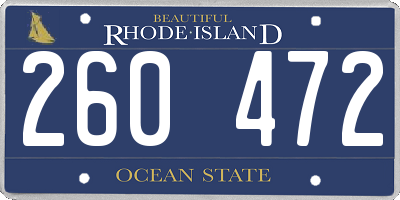 RI license plate 260472