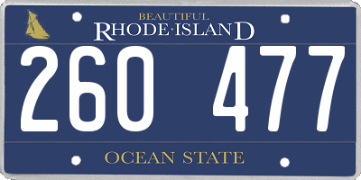 RI license plate 260477