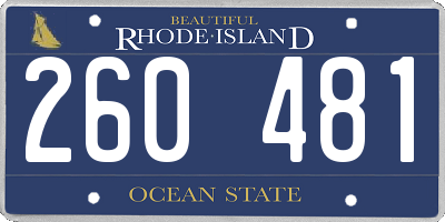 RI license plate 260481