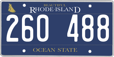 RI license plate 260488