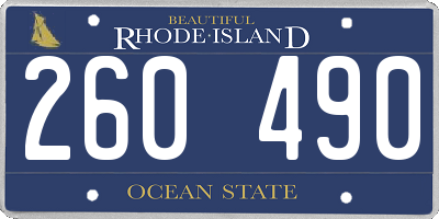 RI license plate 260490