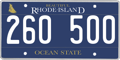 RI license plate 260500
