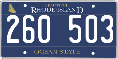 RI license plate 260503