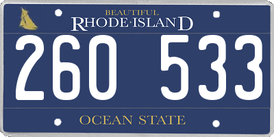 RI license plate 260533