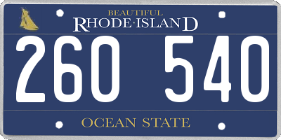 RI license plate 260540