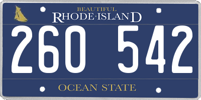 RI license plate 260542