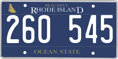 RI license plate 260545