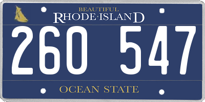 RI license plate 260547