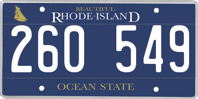 RI license plate 260549