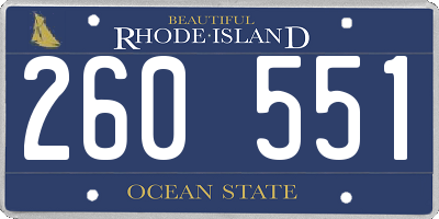 RI license plate 260551