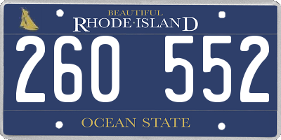 RI license plate 260552