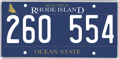 RI license plate 260554