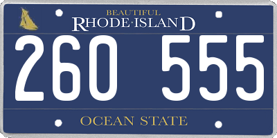 RI license plate 260555