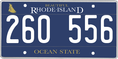 RI license plate 260556