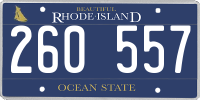 RI license plate 260557
